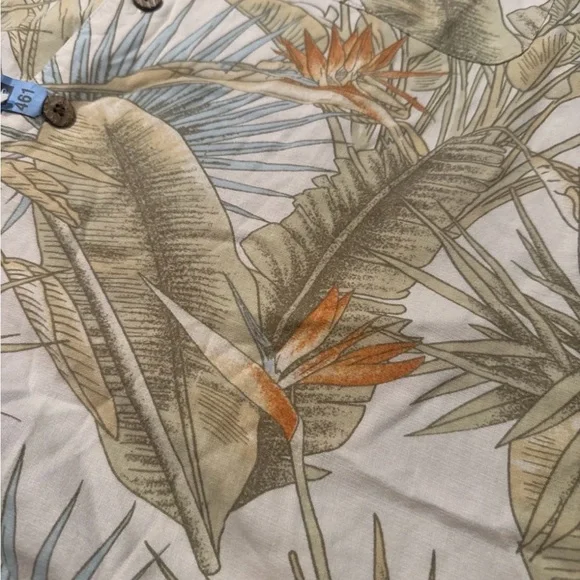 Joe Marlin Hawaiian Cream Palm Tree Short Sleeve Shirt Men's Size XL - Picture 2 of 4